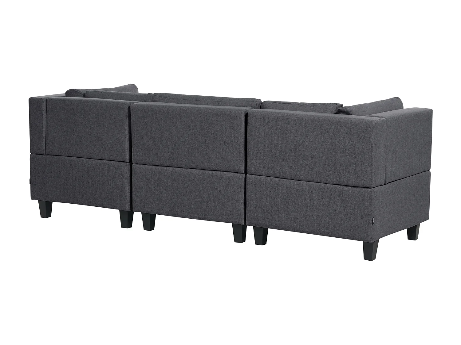 Modulaire hoekbank UNSTAD Stof Donkergrijs Met ottomaan 4-zitter Linkerzijde