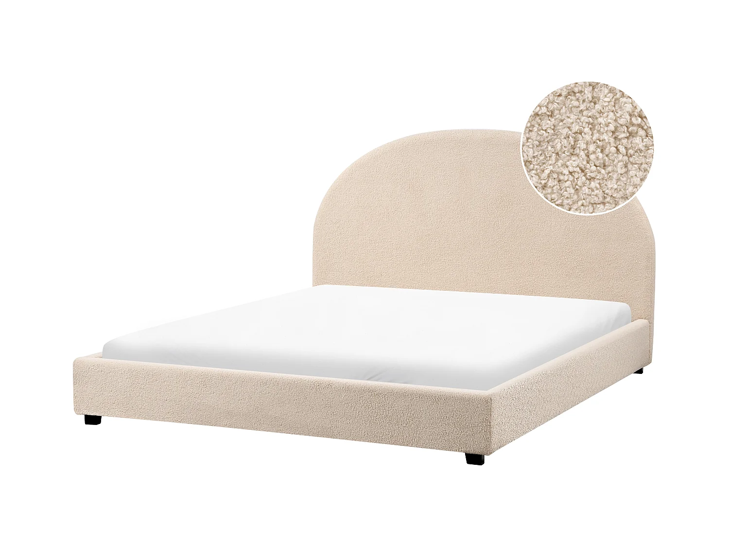 Lit avec sommier Bouclé VAUCLUSE 160 x 200 cm Beige