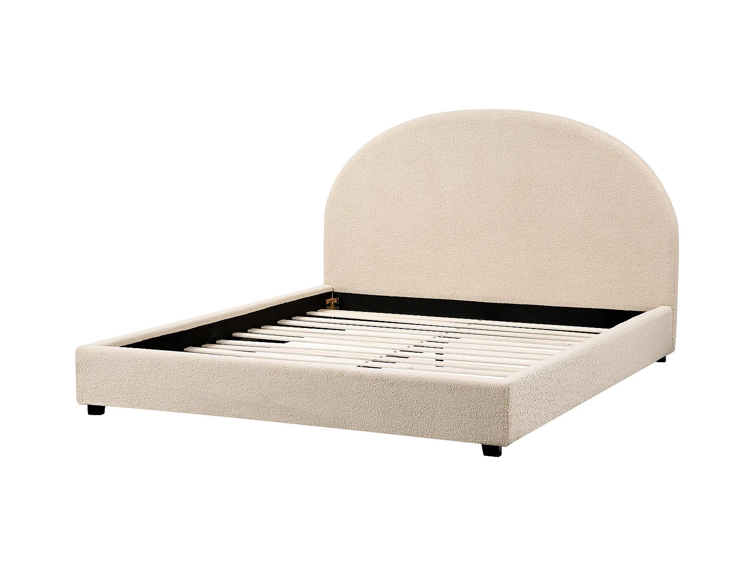 Lit avec sommier Bouclé VAUCLUSE 160 x 200 cm Beige