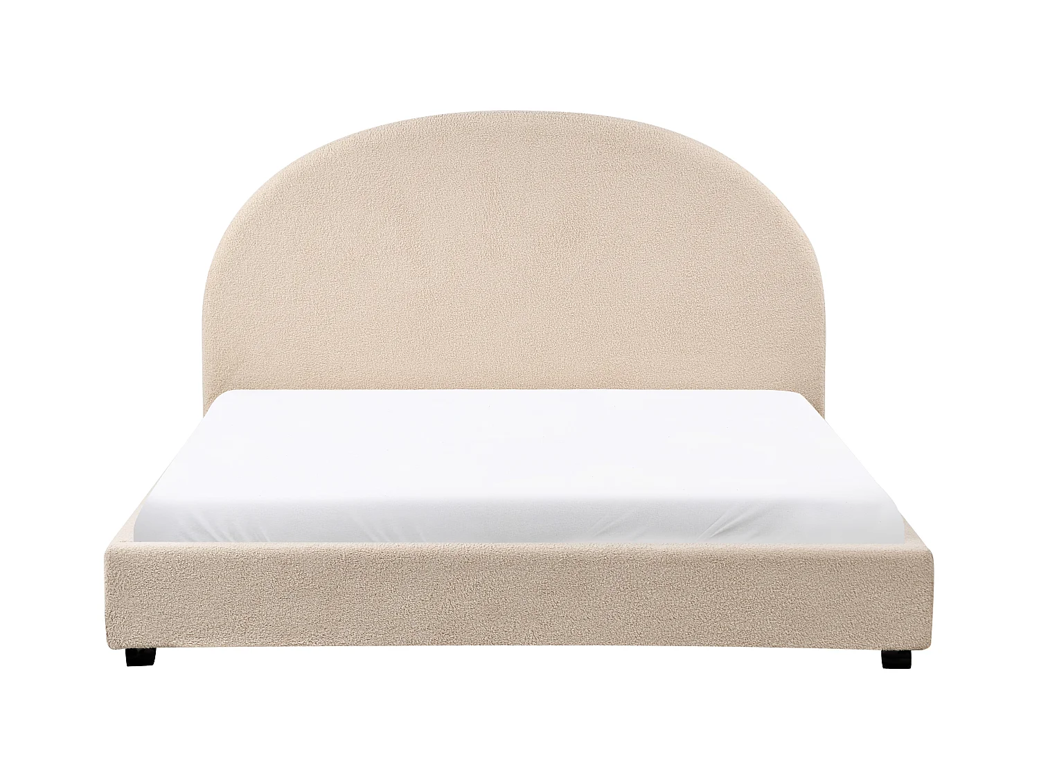 Lit avec sommier Bouclé VAUCLUSE 160 x 200 cm Beige