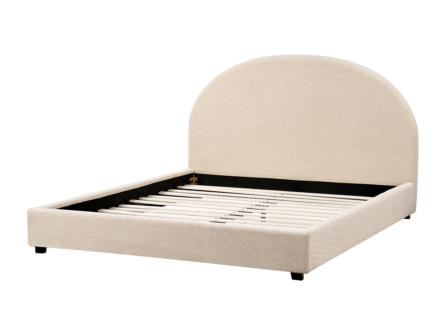 Bett mit Lattenrost Bouclé VAUCLUSE 160 x 200 cm Beige