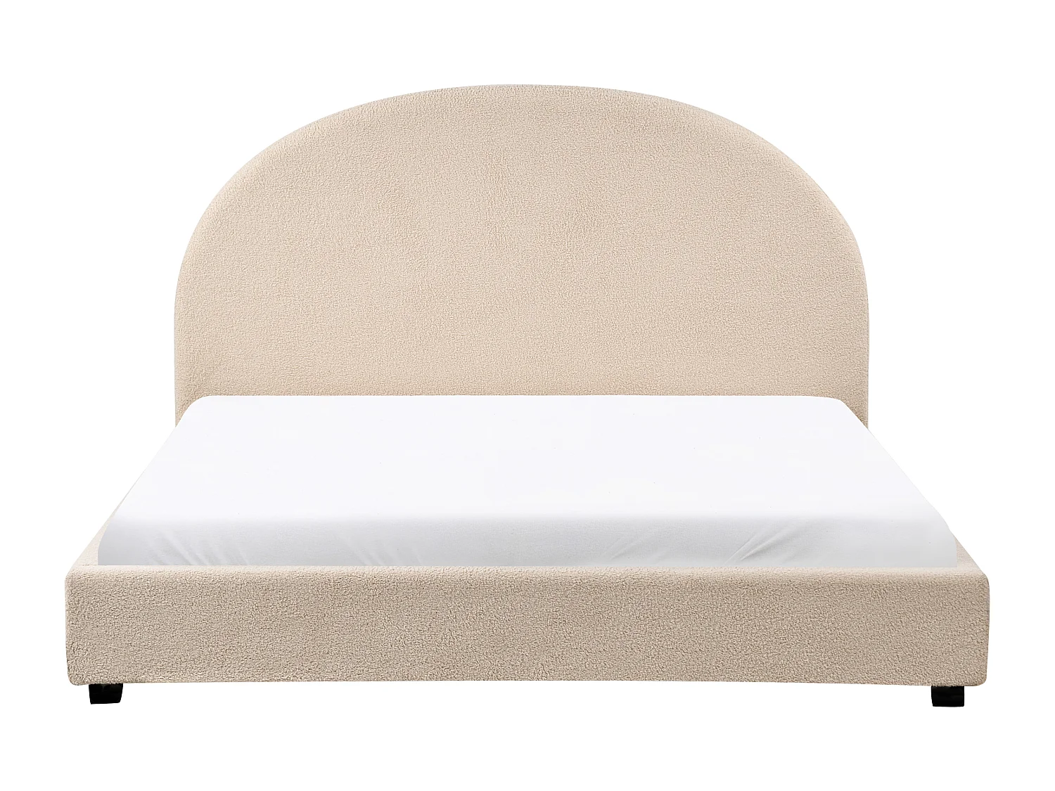 Bett mit Lattenrost Bouclé VAUCLUSE 160 x 200 cm Beige