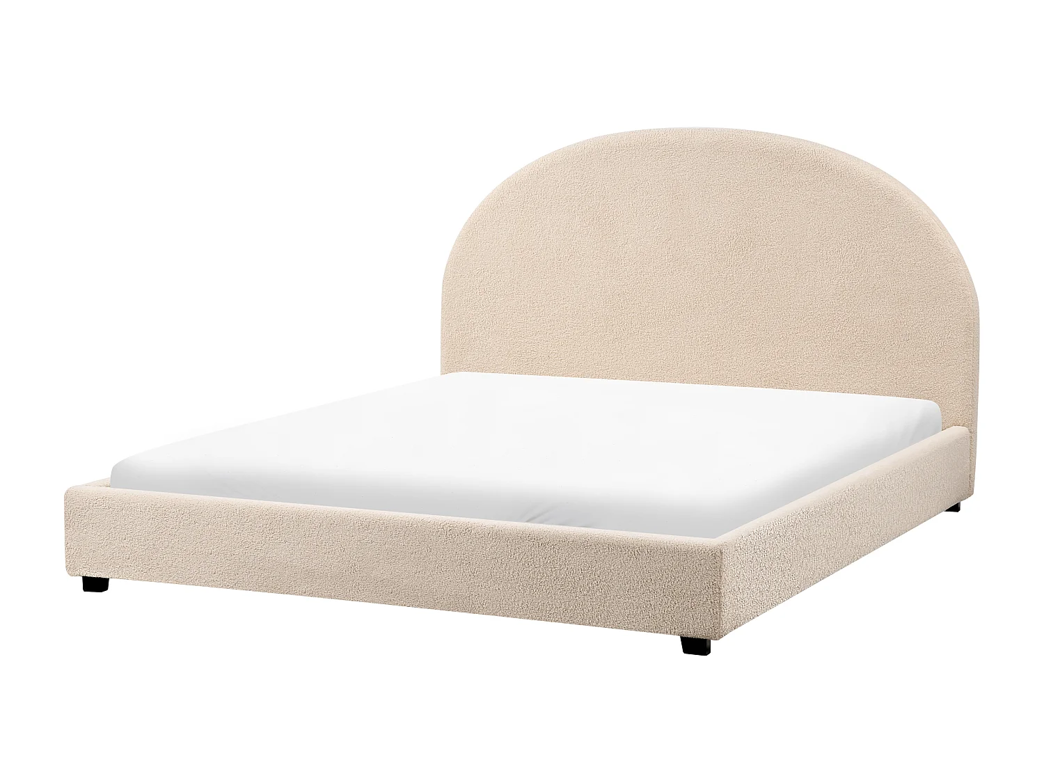 Bett mit Lattenrost Bouclé VAUCLUSE 160 x 200 cm Beige