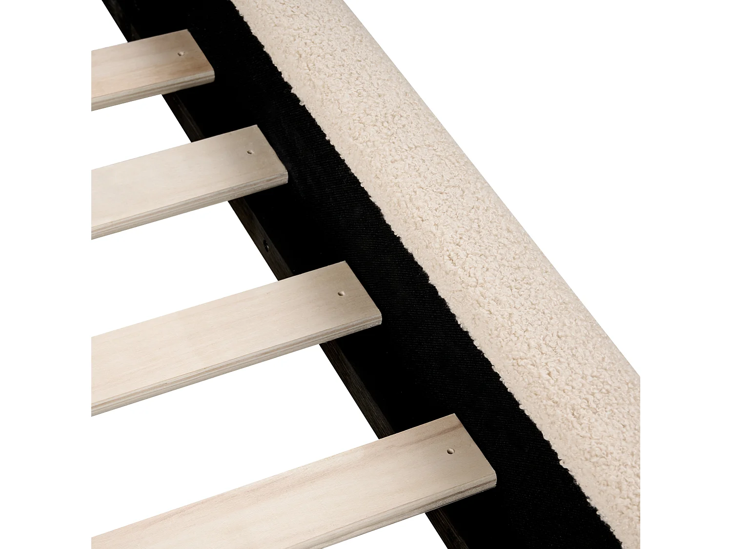Bett mit Lattenrost Bouclé VAUCLUSE 160 x 200 cm Beige