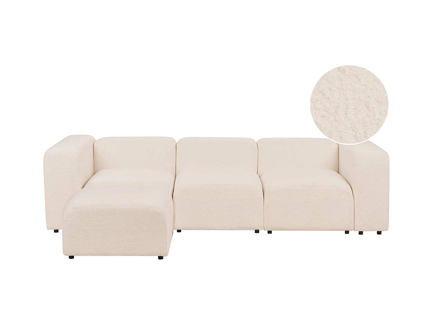 Canapé modulable 3 places FALSTERBO Bouclé Beige clair avec ottoman