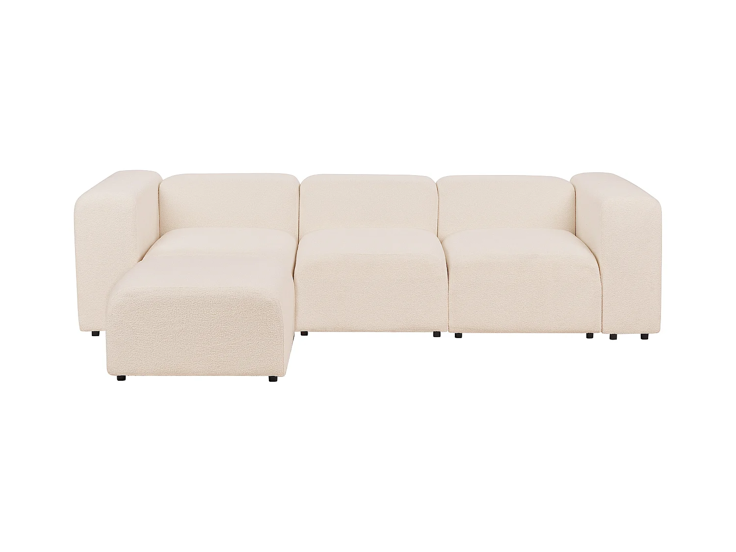 Canapé modulable 3 places FALSTERBO Bouclé Beige clair avec ottoman