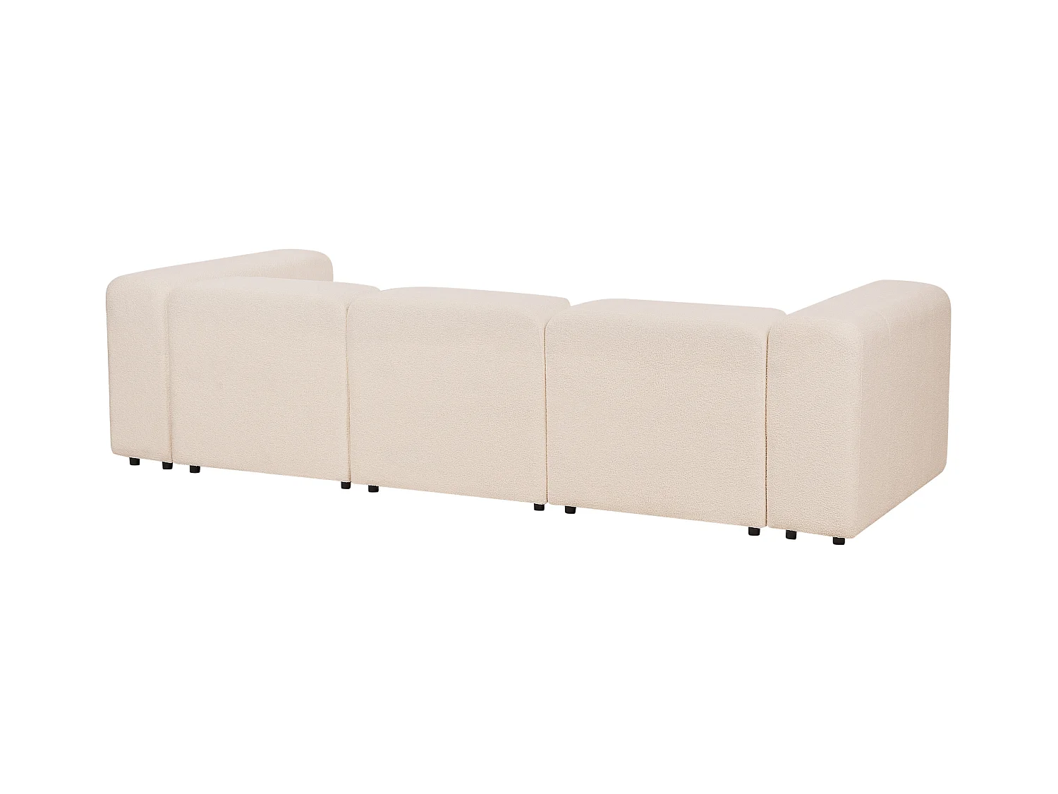 Canapé modulable 3 places FALSTERBO Bouclé Beige clair avec ottoman