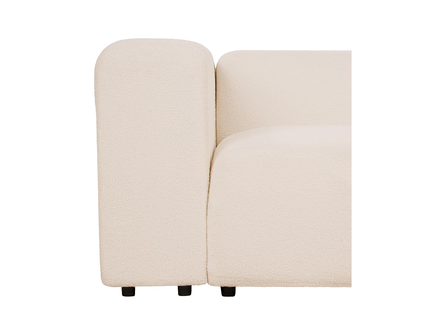 Canapé modulable 3 places FALSTERBO Bouclé Beige clair avec ottoman