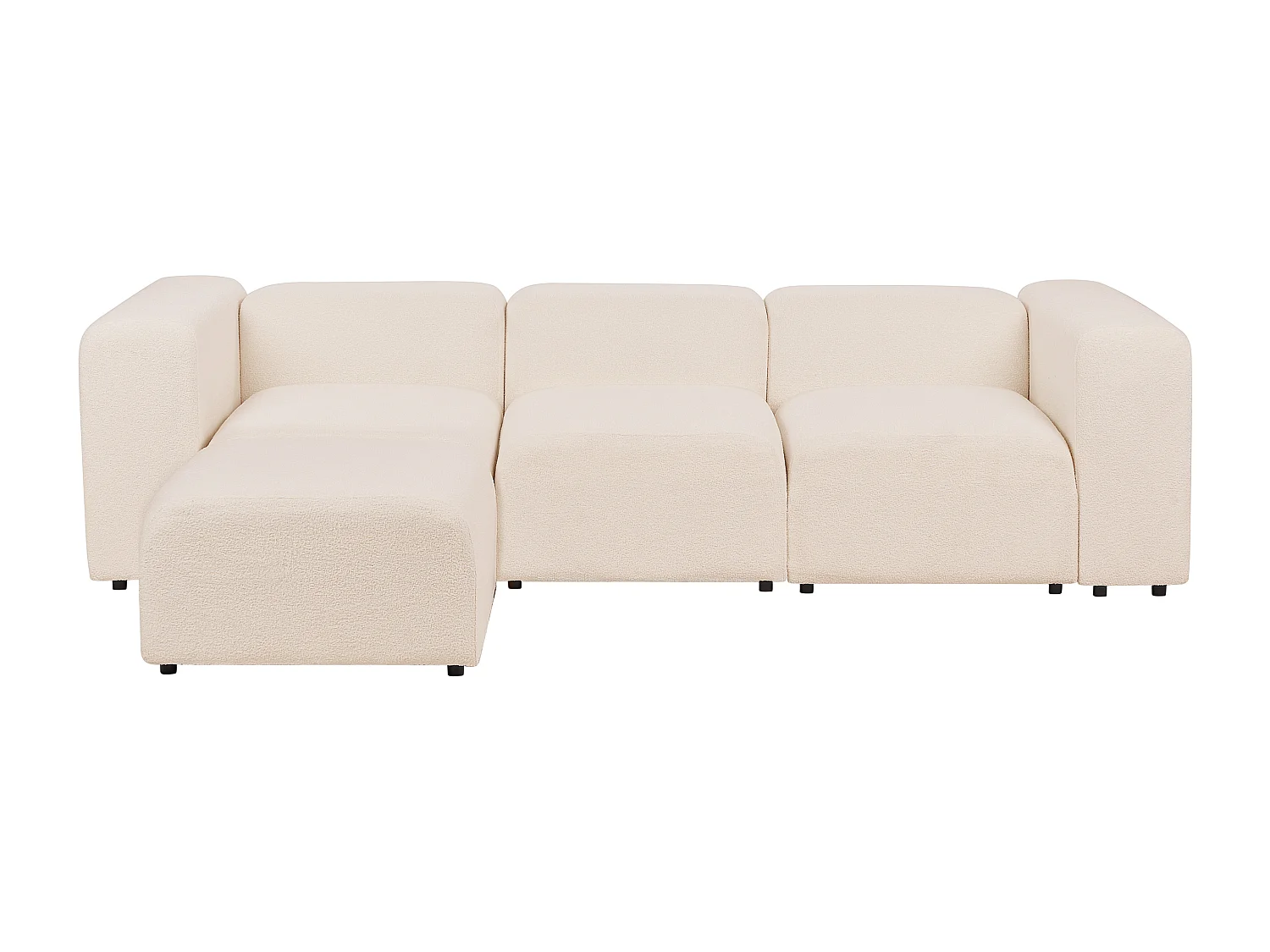 Canapé modulable 3 places FALSTERBO Bouclé Beige clair avec ottoman