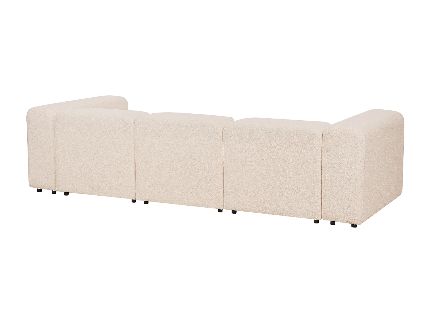 Canapé modulable 3 places FALSTERBO Bouclé Beige clair avec ottoman
