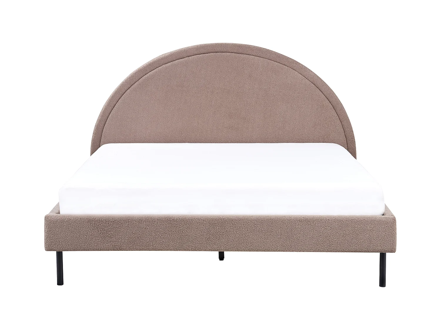 Lit avec sommier Bouclé MARGUT 160 x 200 cm Taupe