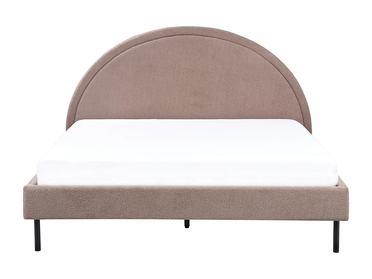 Bett mit Lattenrost Bouclé MARGUT 160 x 200 cm Taupe