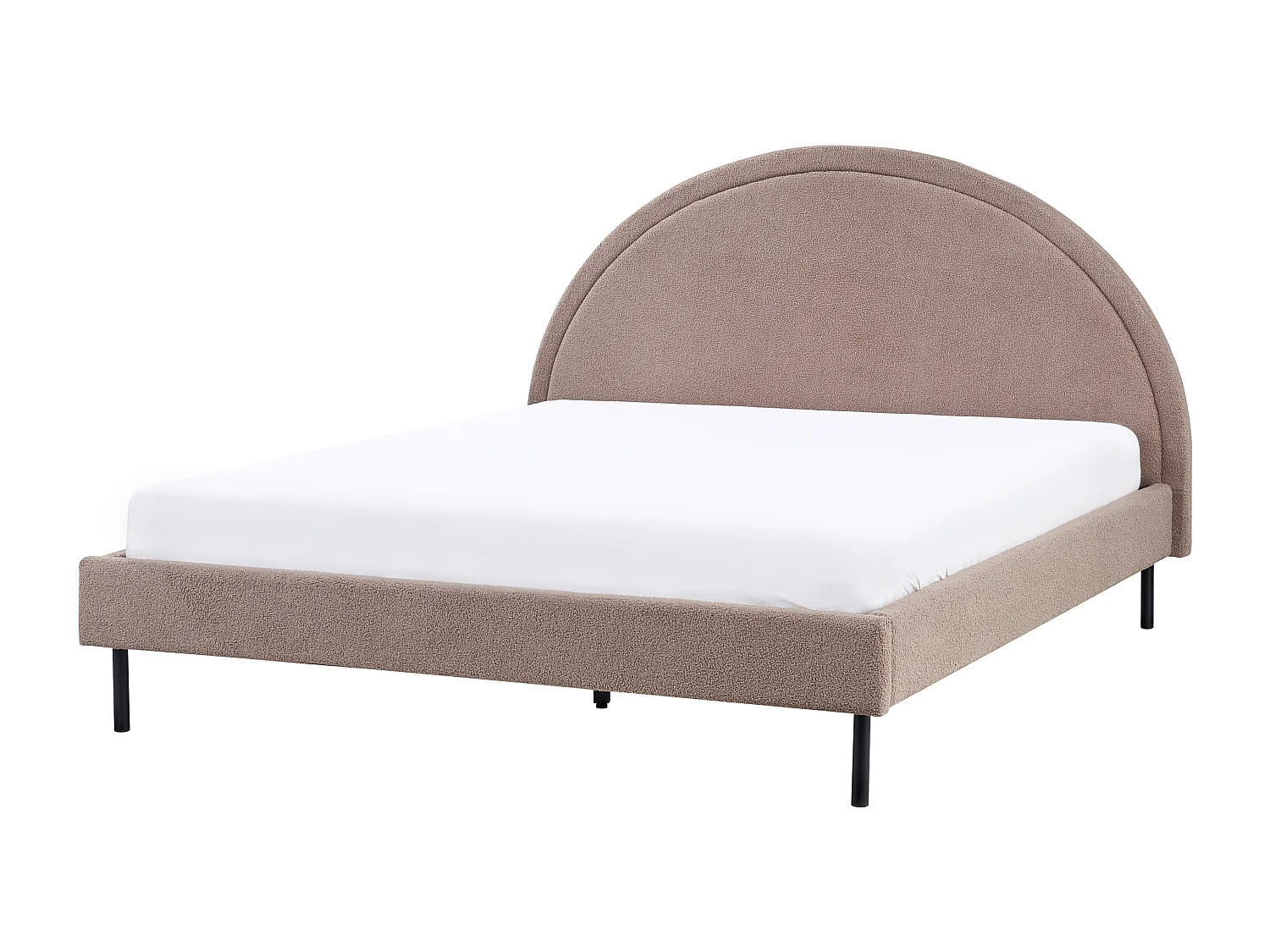 Lit avec sommier Bouclé MARGUT 160 x 200 cm Taupe