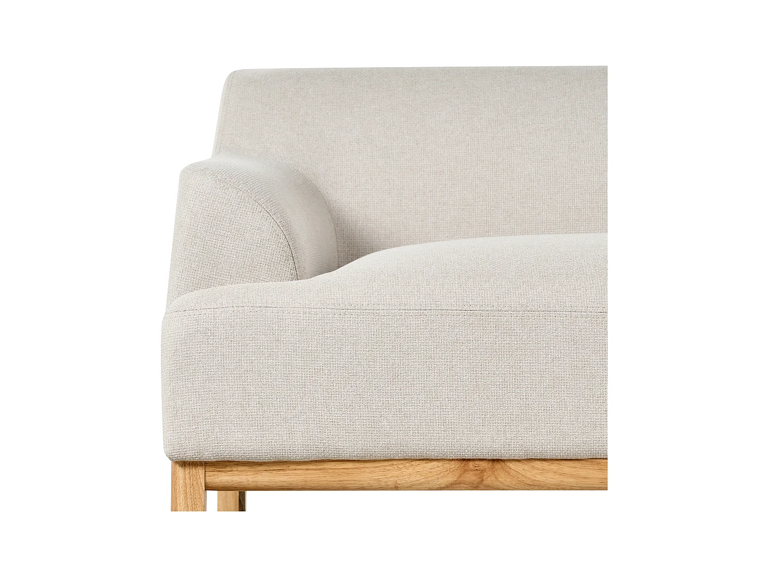 Sofá de canto SOSJO Tecido Creme claro 3 lugares à esquerda