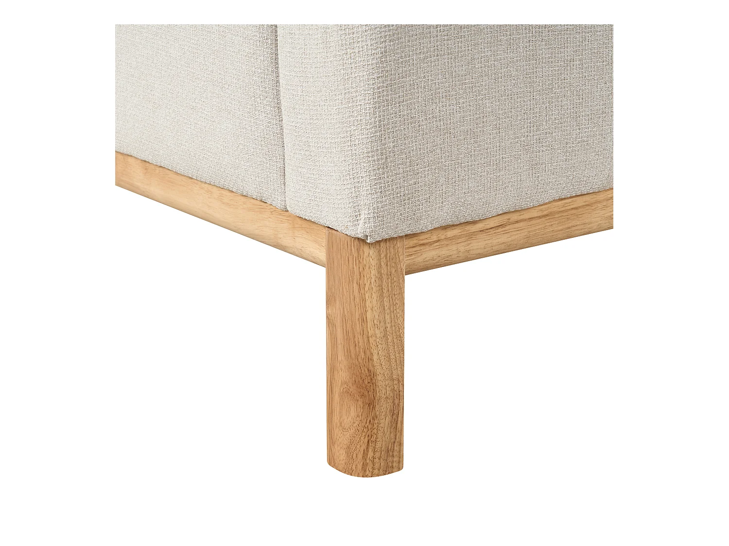 Sofá de canto SOSJO Tecido Creme claro 3 lugares à esquerda