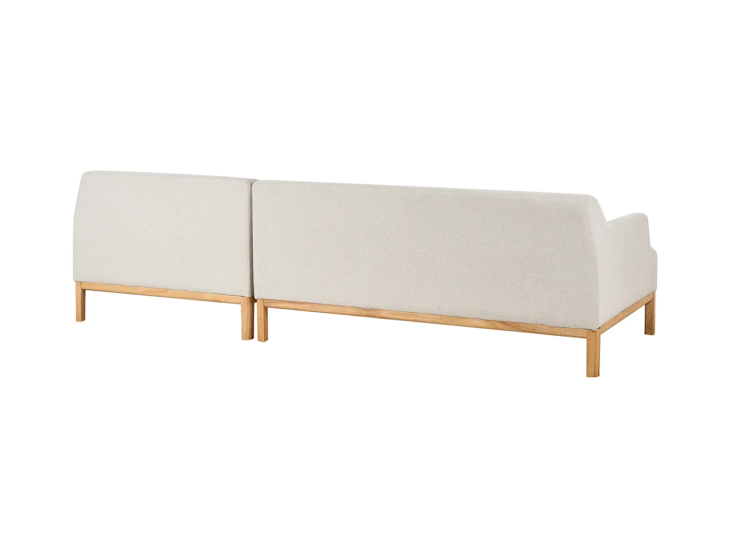 Ecksofa SOSJO Stoff Hellbeige 3-Sitzer linksseitig