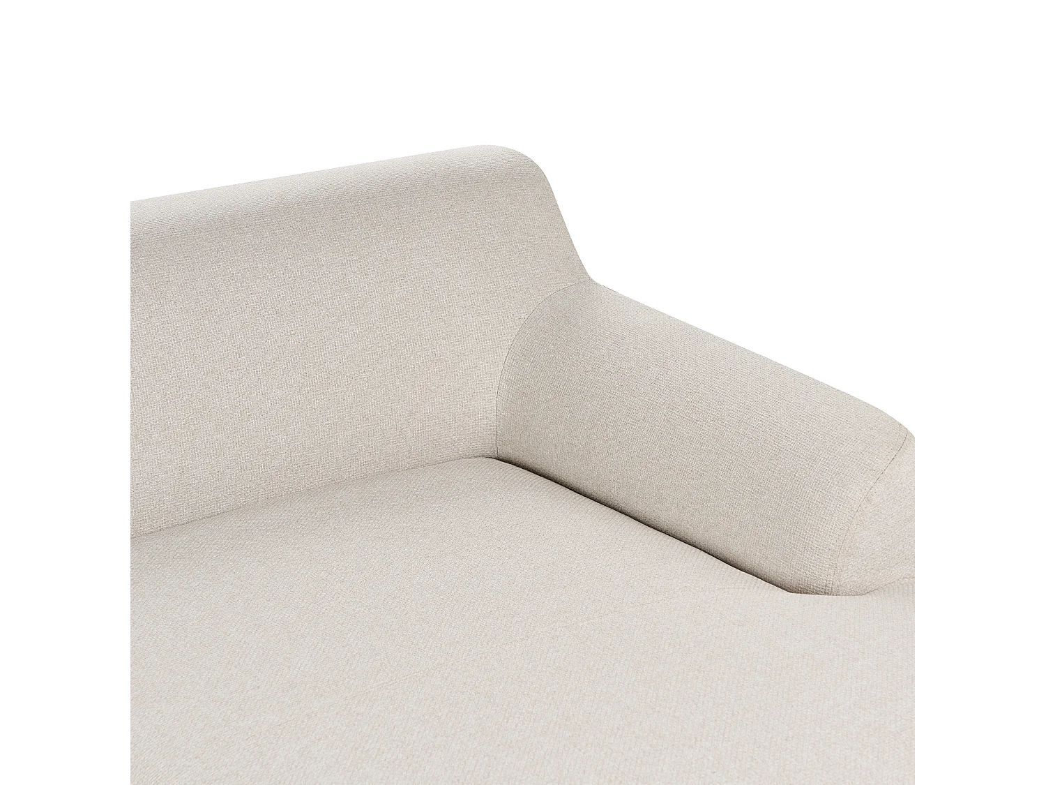 Canapé d'Angle à droite Pieds en Bois Meuble Coin de Salon en Tissu Polyester Beige Clair Sosjo