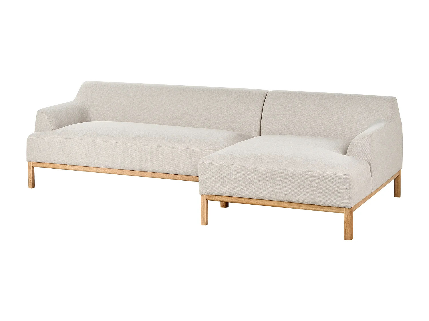 Canapé d'angle SOSJO Tissu Beige clair 3 places Côté gauche
