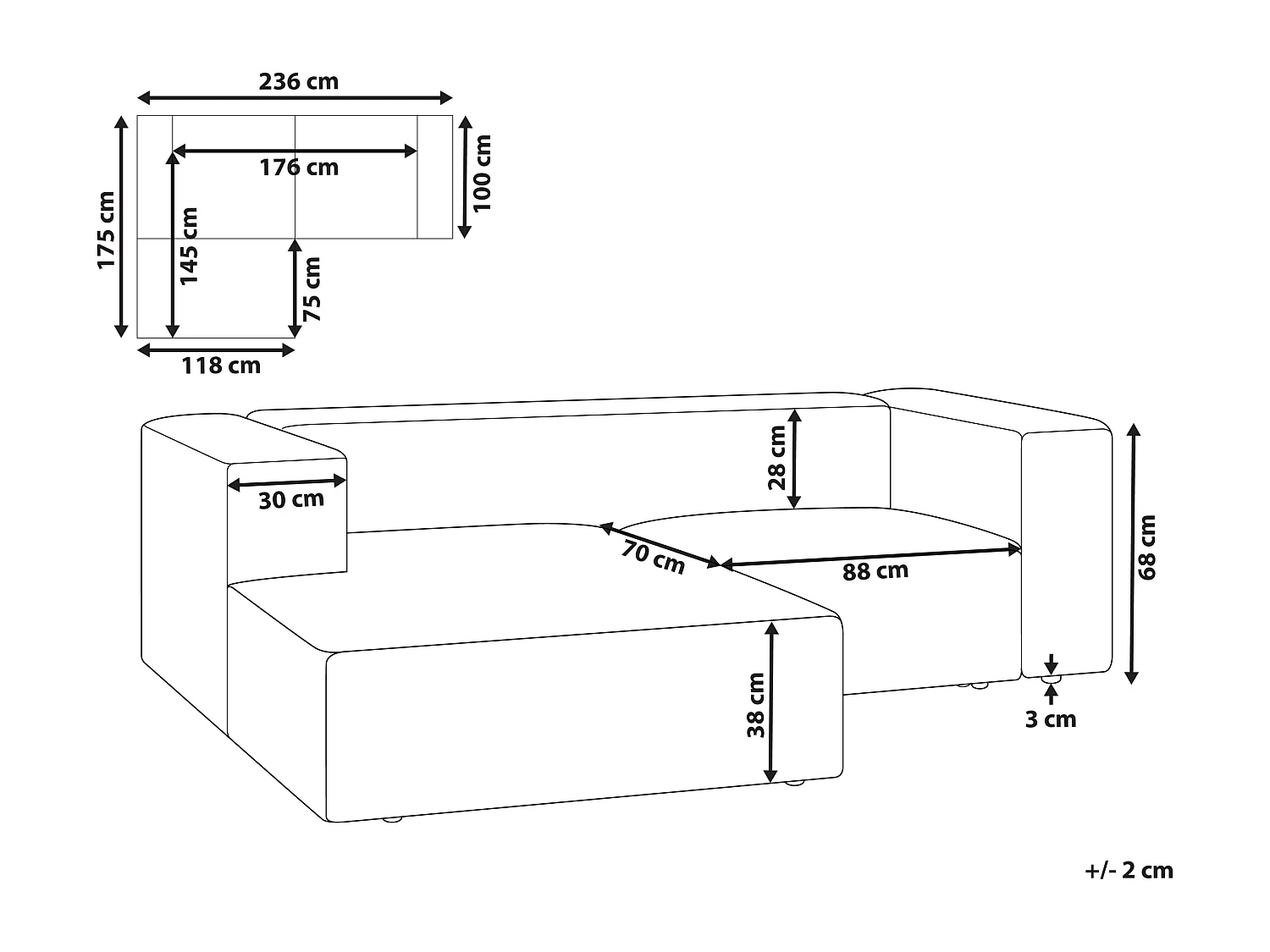 Canapé d'Angle Côté Droit 2 Places en Velours Beige Minimaliste Rembourré Vernon