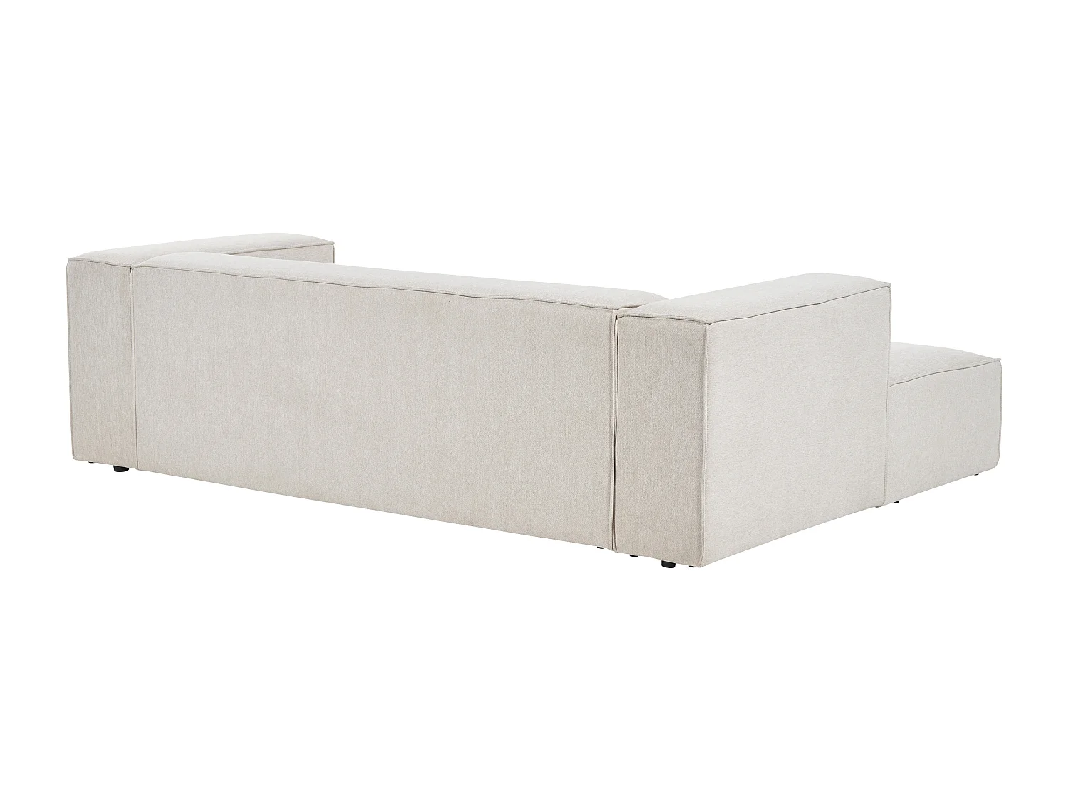 Canapé d'Angle Côté Droit 2 Places en Velours Beige Minimaliste Rembourré Vernon