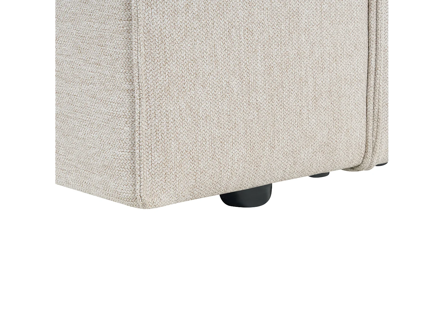 2-Sitzer Ecksofa L-förmig beige mit Chaiselongue rechts breite Armlehnen Vernon