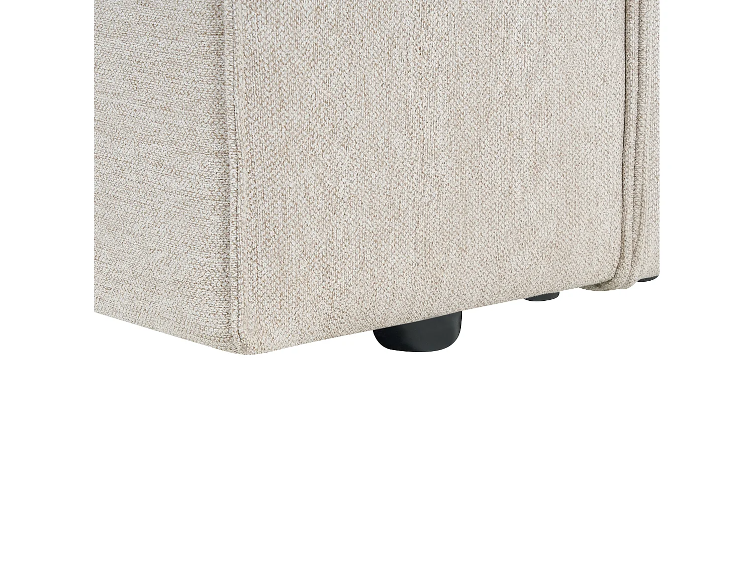 2-Sitzer Ecksofa L-förmig beige mit Chaiselongue rechts breite Armlehnen Vernon