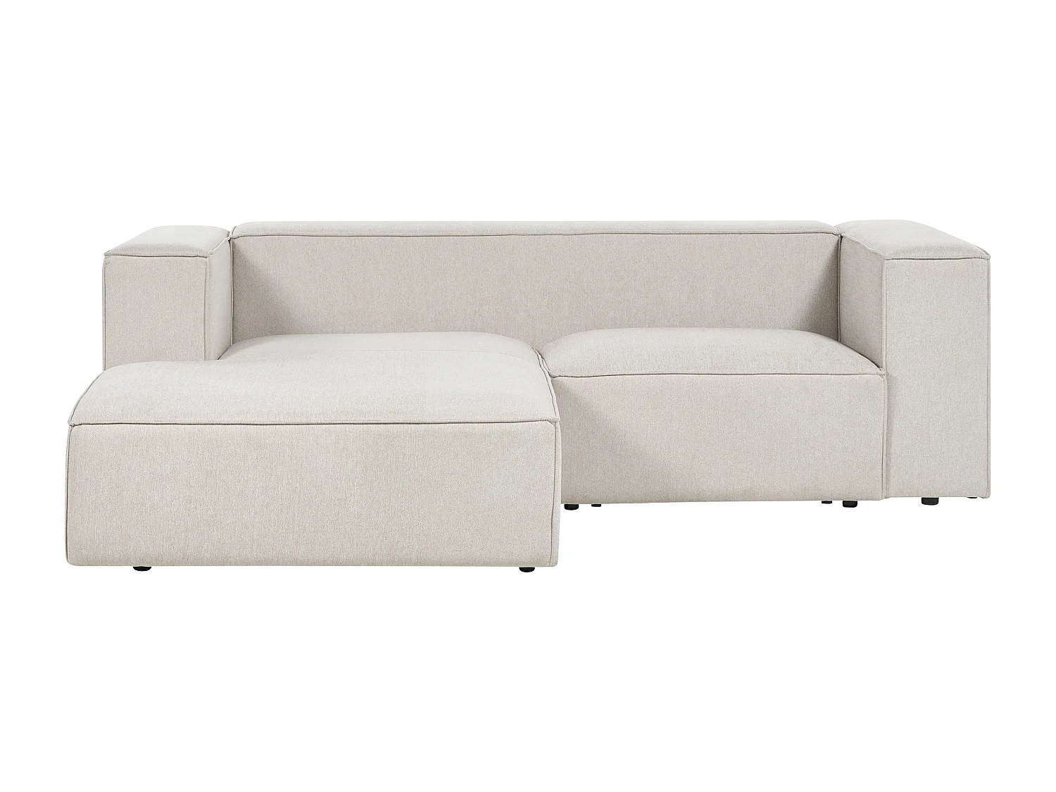 Canapé d'angle VERNON Tissu Beige clair 2 places Côté droit