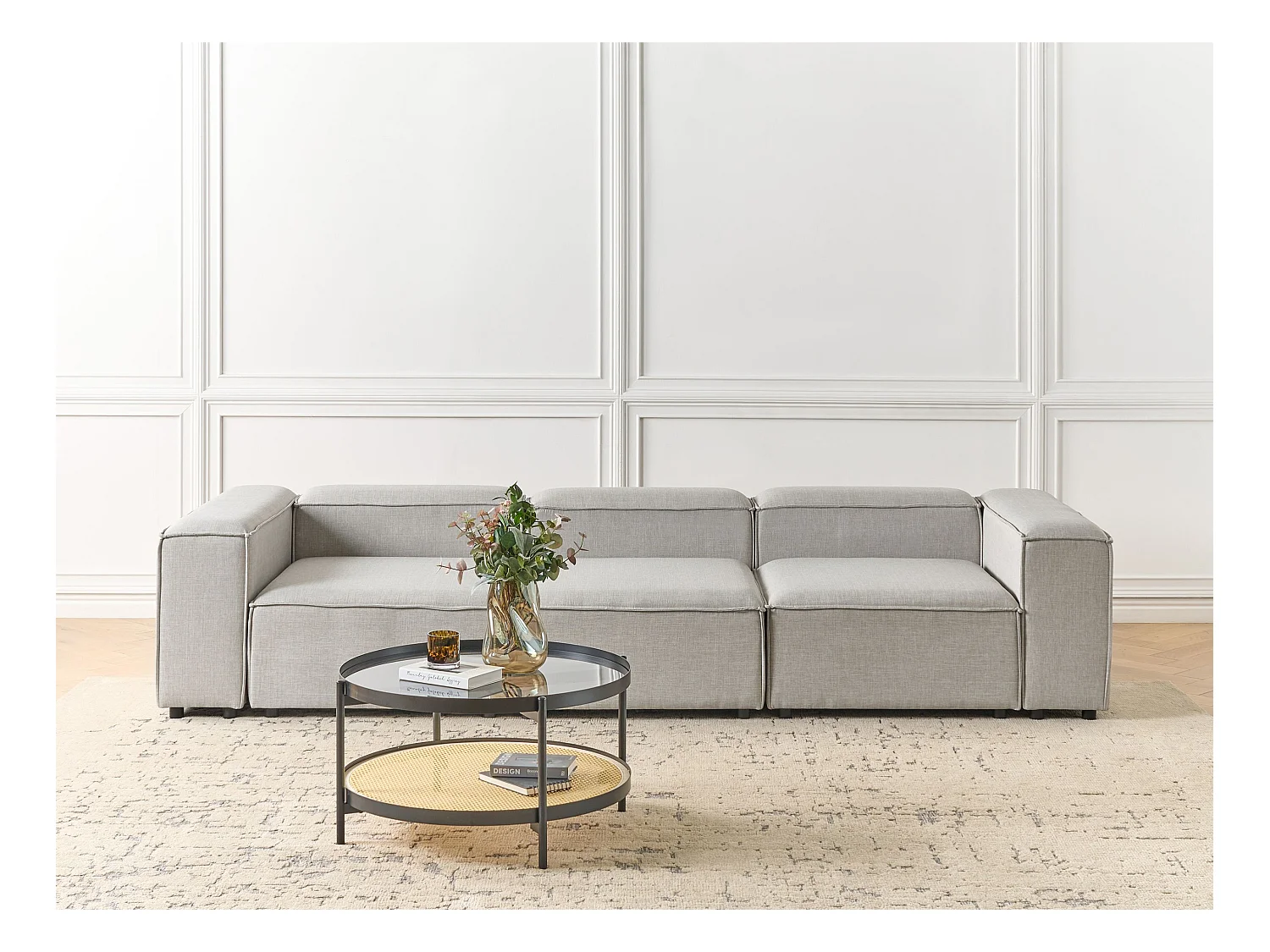 Modulsofa ARDAL Stoff Hellgrau 3-Sitzer