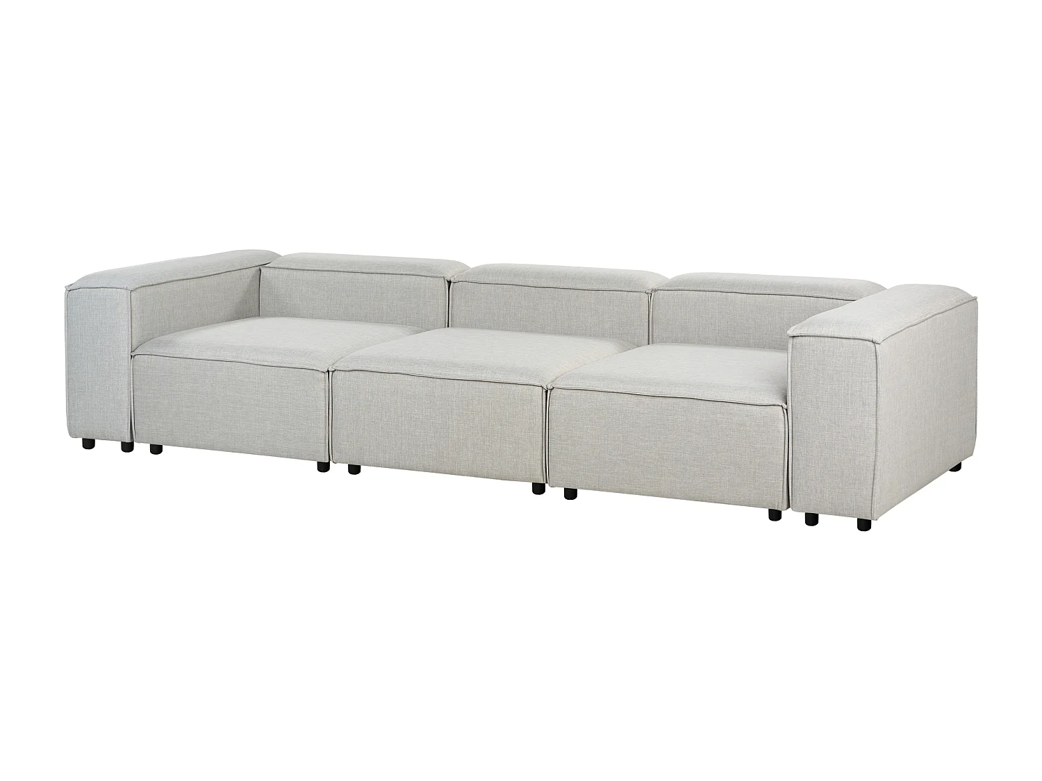 Canapé modulable 3 places ARDAL Tissu Gris clair