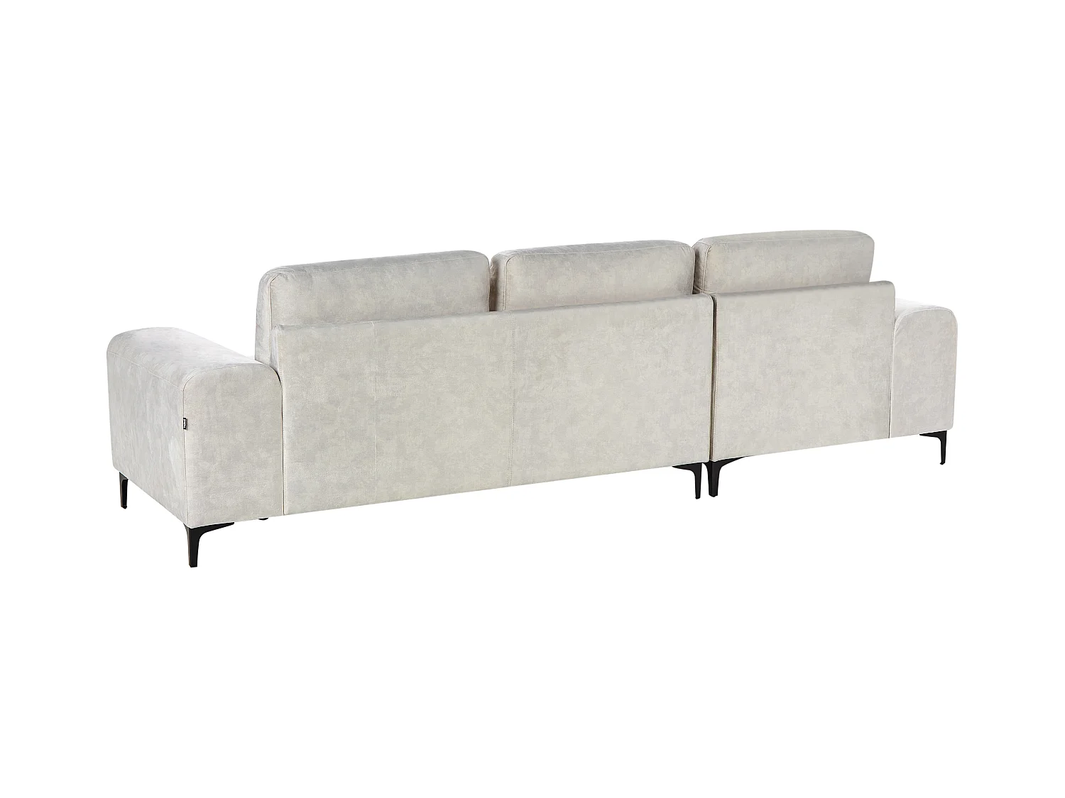 Ecksofa KIRUNA Samtstoff Hellbeige 4-Sitzer rechtsseitig