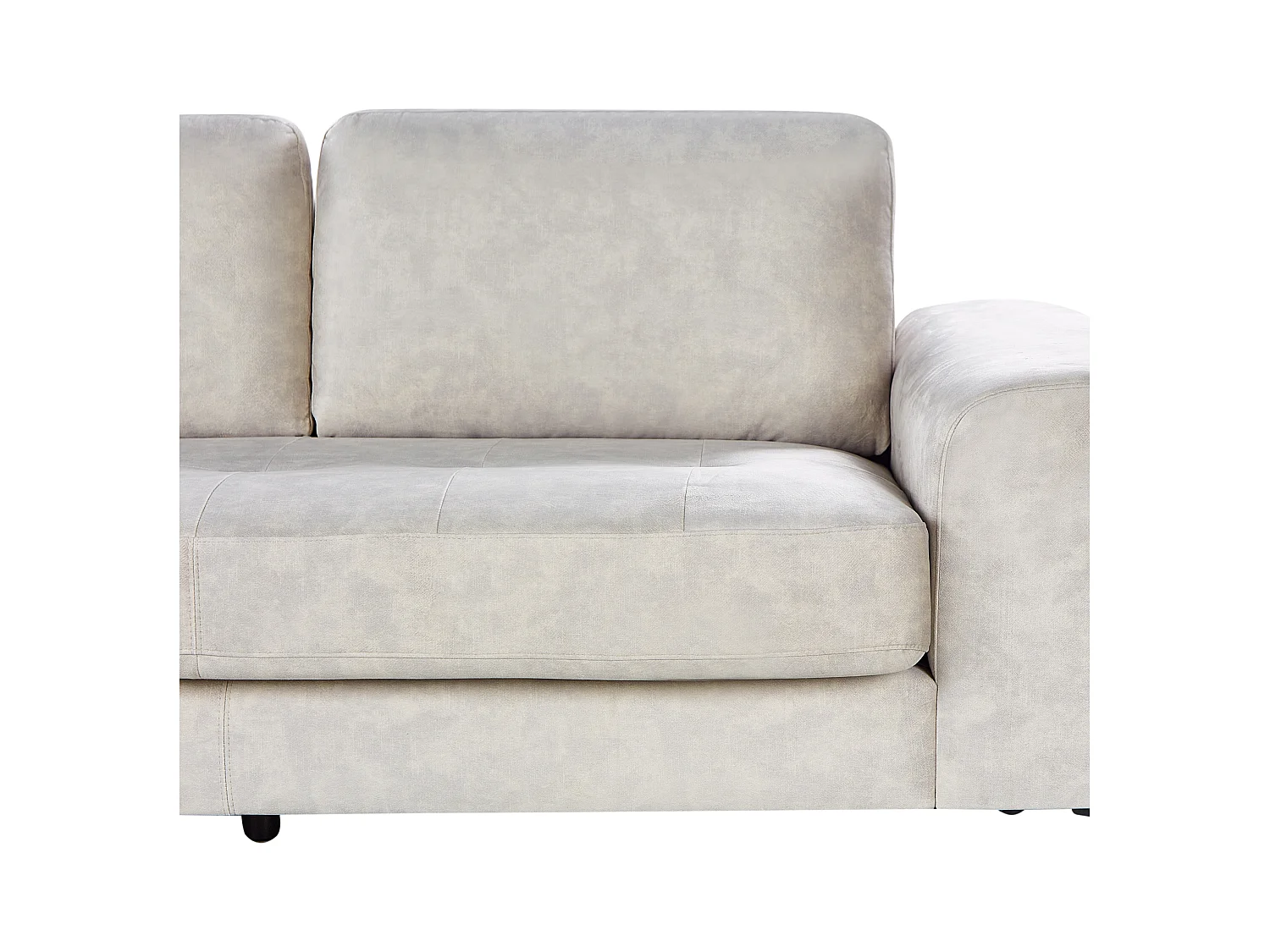 Ecksofa KIRUNA Samtstoff Hellbeige 4-Sitzer rechtsseitig