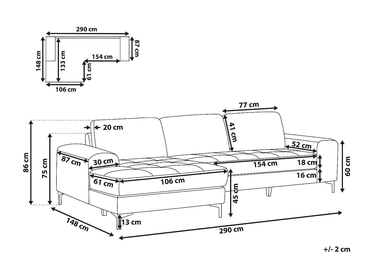 Narożnik KIRUNA Welur Jasnobeżowy dla 4 osób Prawostronny