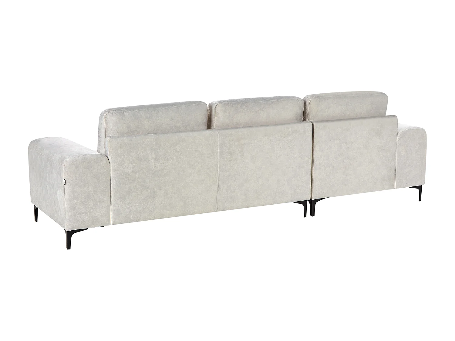 Ecksofa KIRUNA Samtstoff Hellbeige 4-Sitzer rechtsseitig