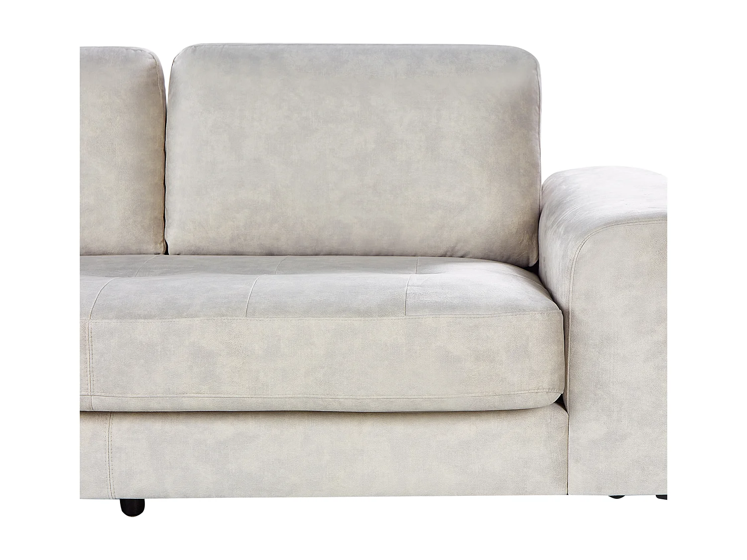 Ecksofa KIRUNA Samtstoff Hellbeige 4-Sitzer rechtsseitig