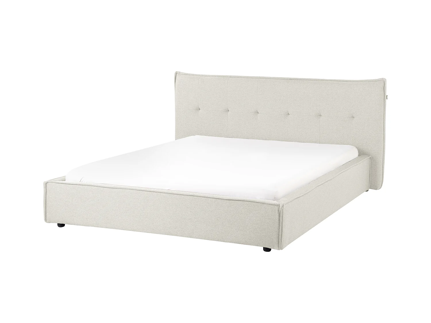 Lit avec sommier Lin synthétique LESTRE 160 x 200 cm Blanc cassé