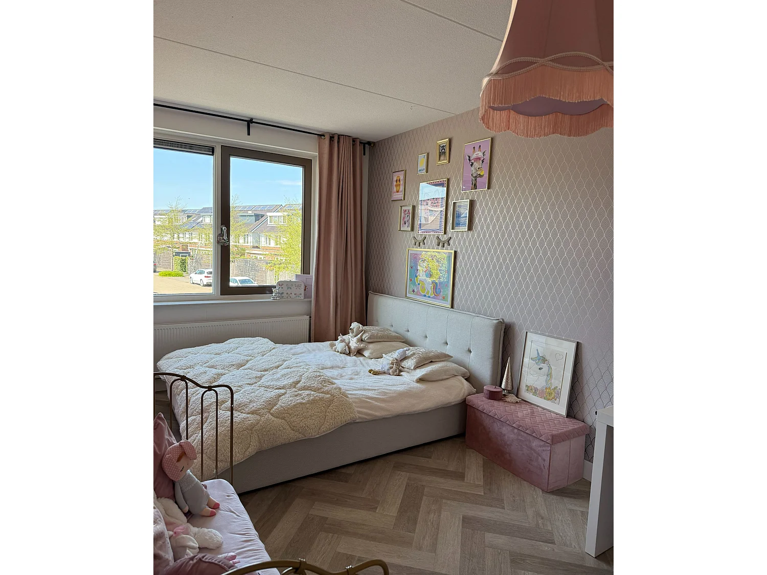 Lit avec sommier Lin synthétique LESTRE 160 x 200 cm Blanc cassé