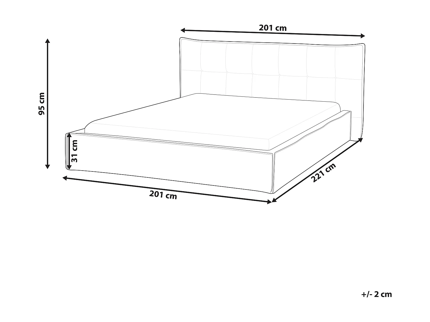 Bed Kunstlinnen LESTRE 160 x 200 cm Gebroken wit