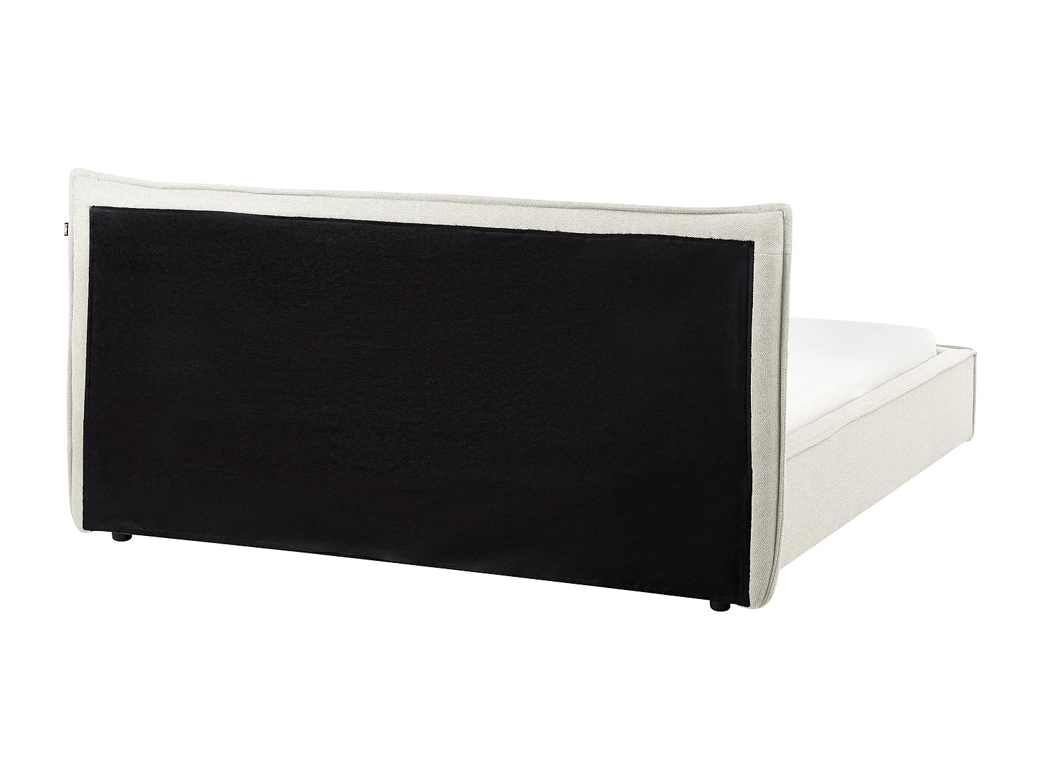 Lit avec sommier Lin synthétique LESTRE 160 x 200 cm Blanc cassé