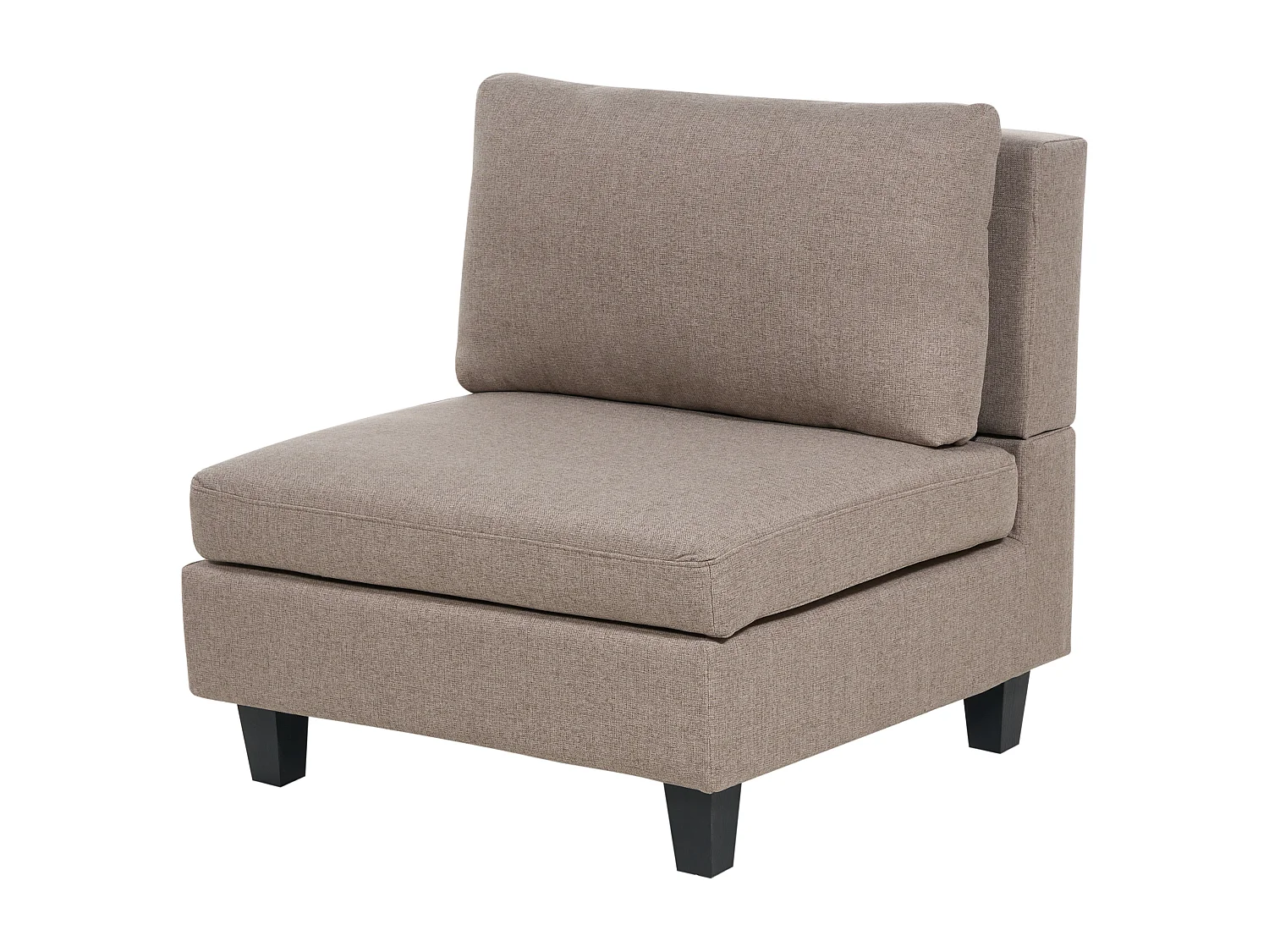 Canapé d'Angle Moderne Modulaire 4 Places Côté droite Pieds Noirs et Tissu Rembourré Marron Unstad