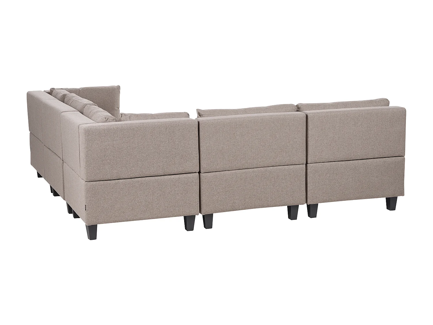 Canapé d'Angle Moderne Modulaire 5 Places Côté Gauche Pieds Noirs et Tissu Rembourré Marron Unstad