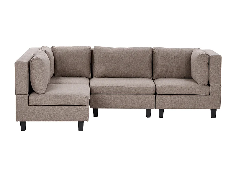 Canapé d'angle modulable 4 places UNSTAD Tissu Marron Côté droit