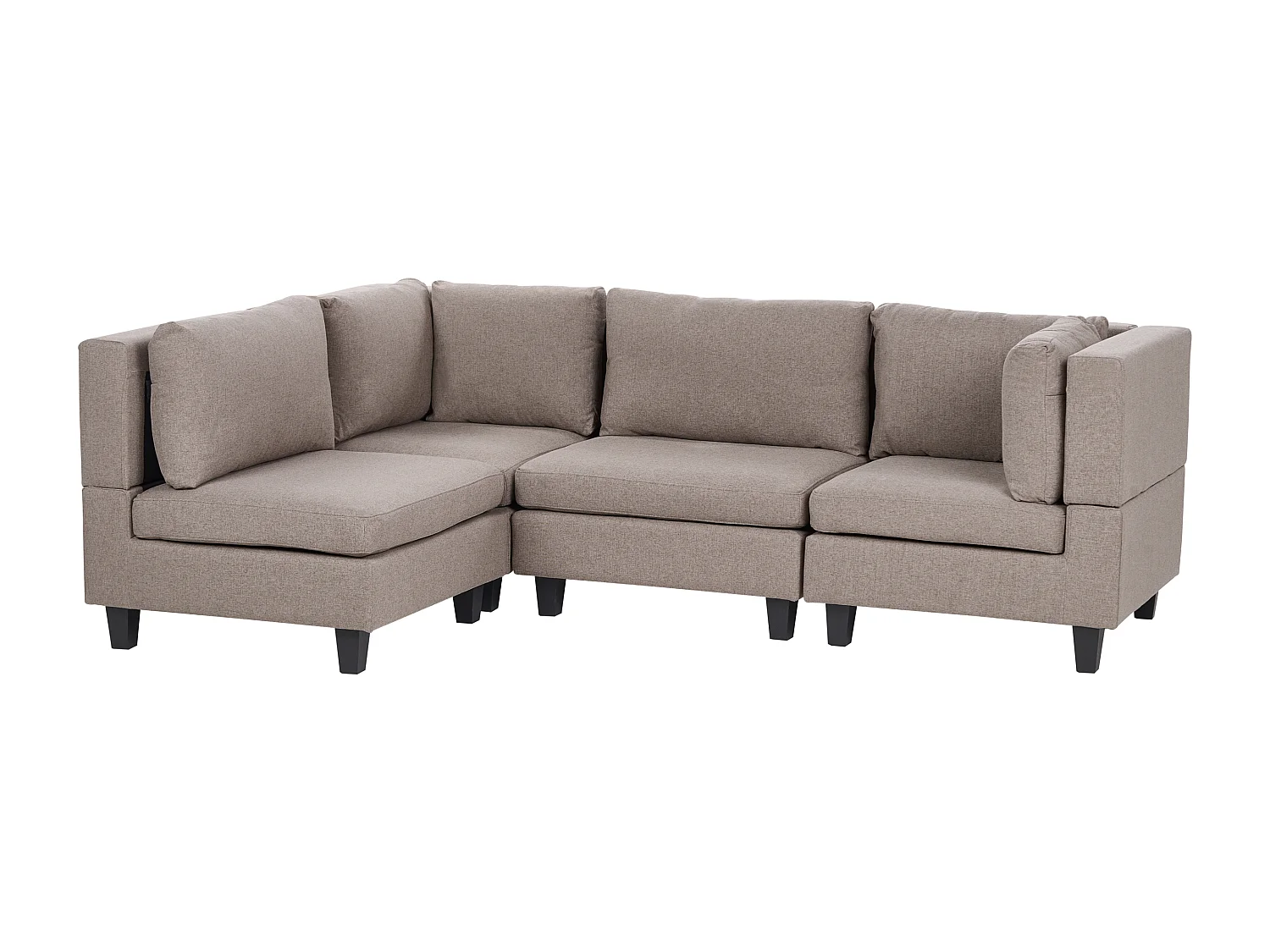 Modul Ecksofa UNSTAD Stoff Braun 4-Sitzer rechtsseitig
