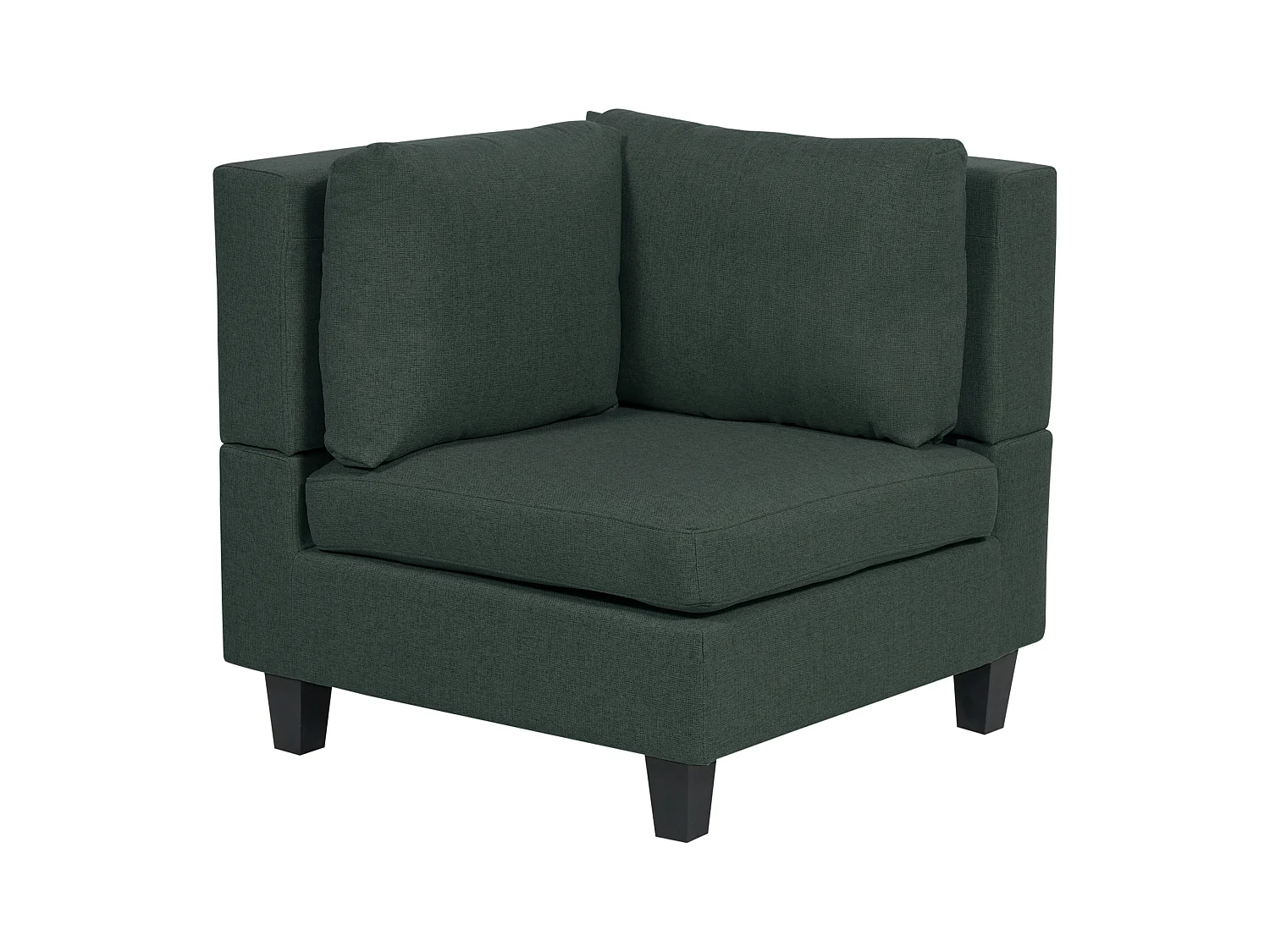 Canapé d'Angle Moderne Modulaire 4 Places Côté droite avec Ottoman Tissu Rembourré Vert Foncé Unstad