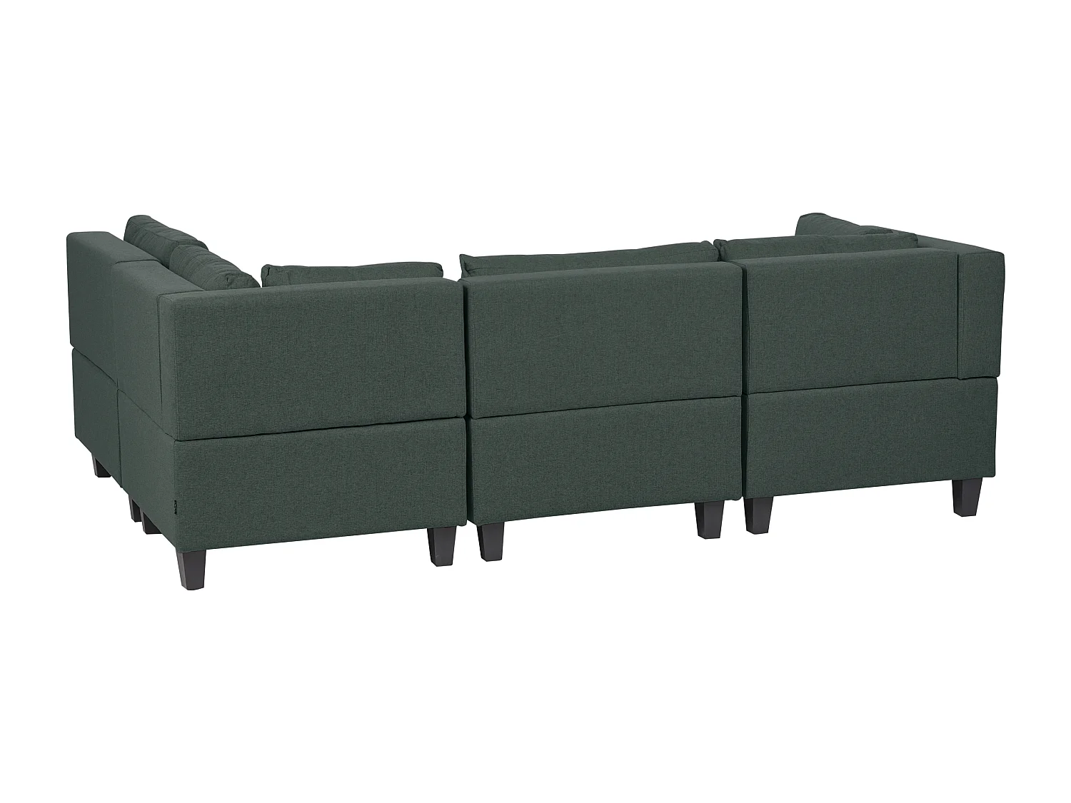 Modul Ecksofa UNSTAD Stoff Dunkelgrün mit Ottomane 4-Sitzer linksseitig