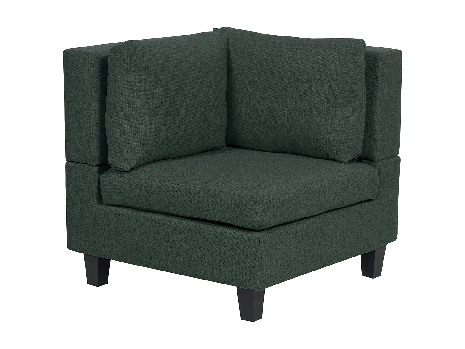 Canapé d'Angle Moderne Modulaire 4 Places Côté droite avec Ottoman Tissu Rembourré Vert Foncé Unstad