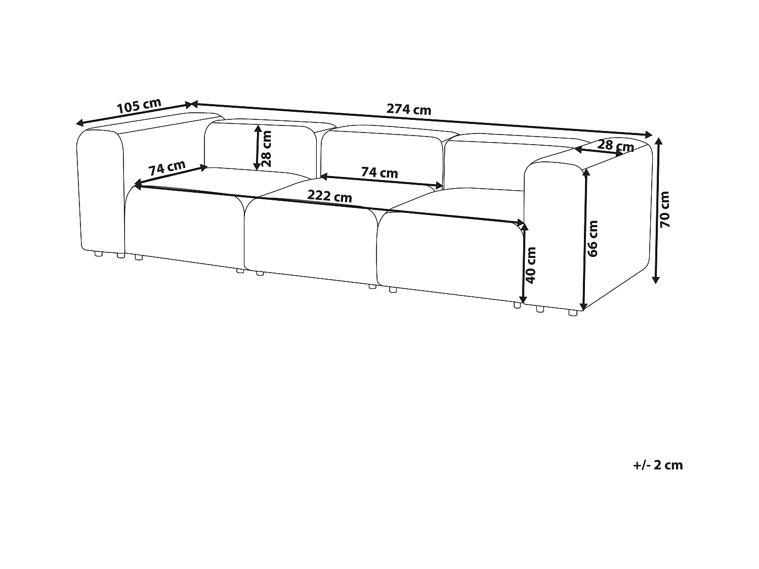 Canapé modulable 3 places FALSTERBO Bouclé Beige clair