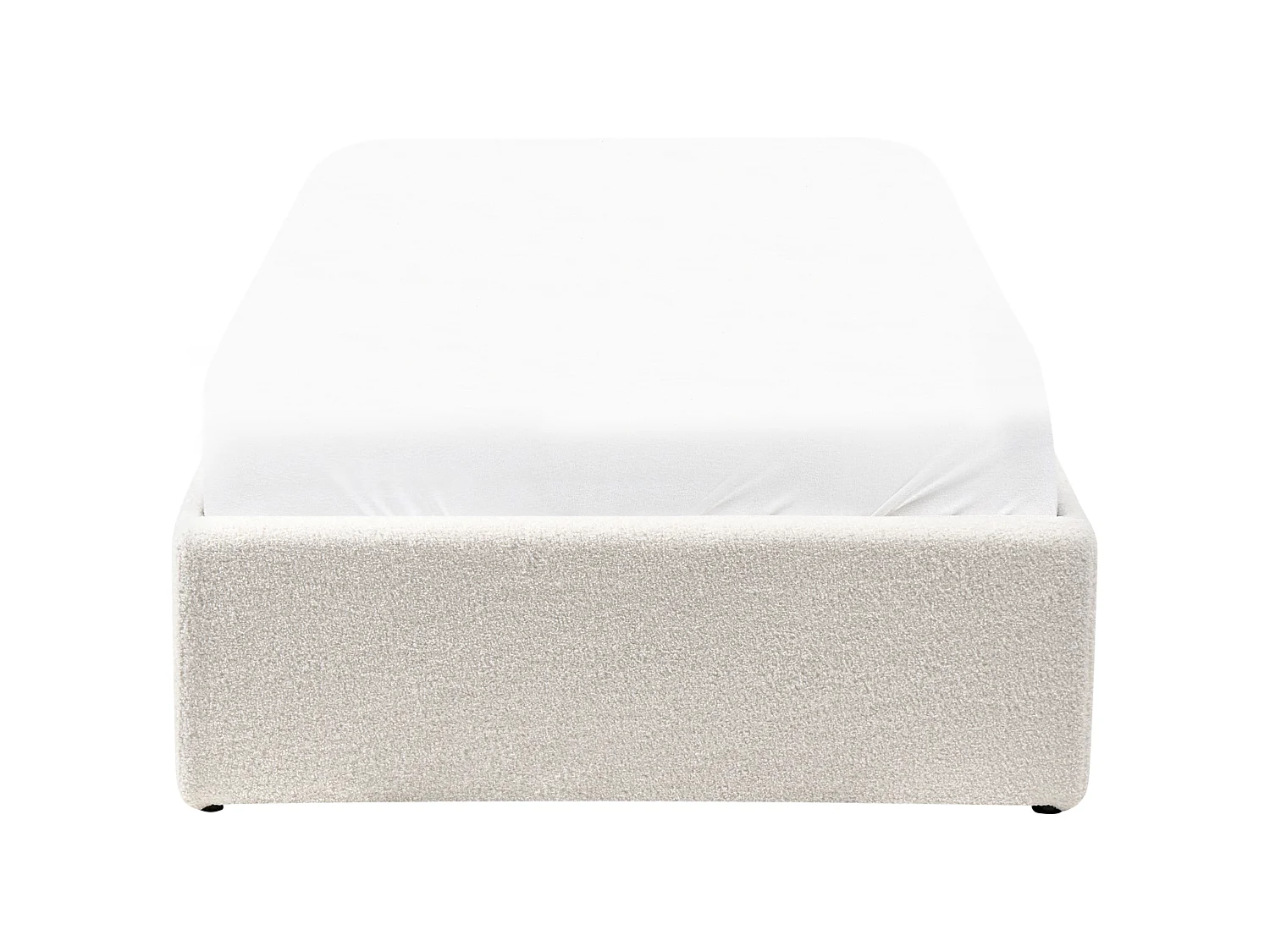 Ottoman Bed without Headboard DINAN Boucle Off-White 90 x 200 cm (EU Single)
