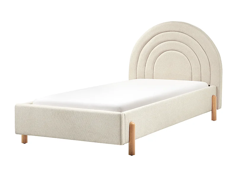 Letto singolo tessuto bianco panna 90 x 200 cm ANET