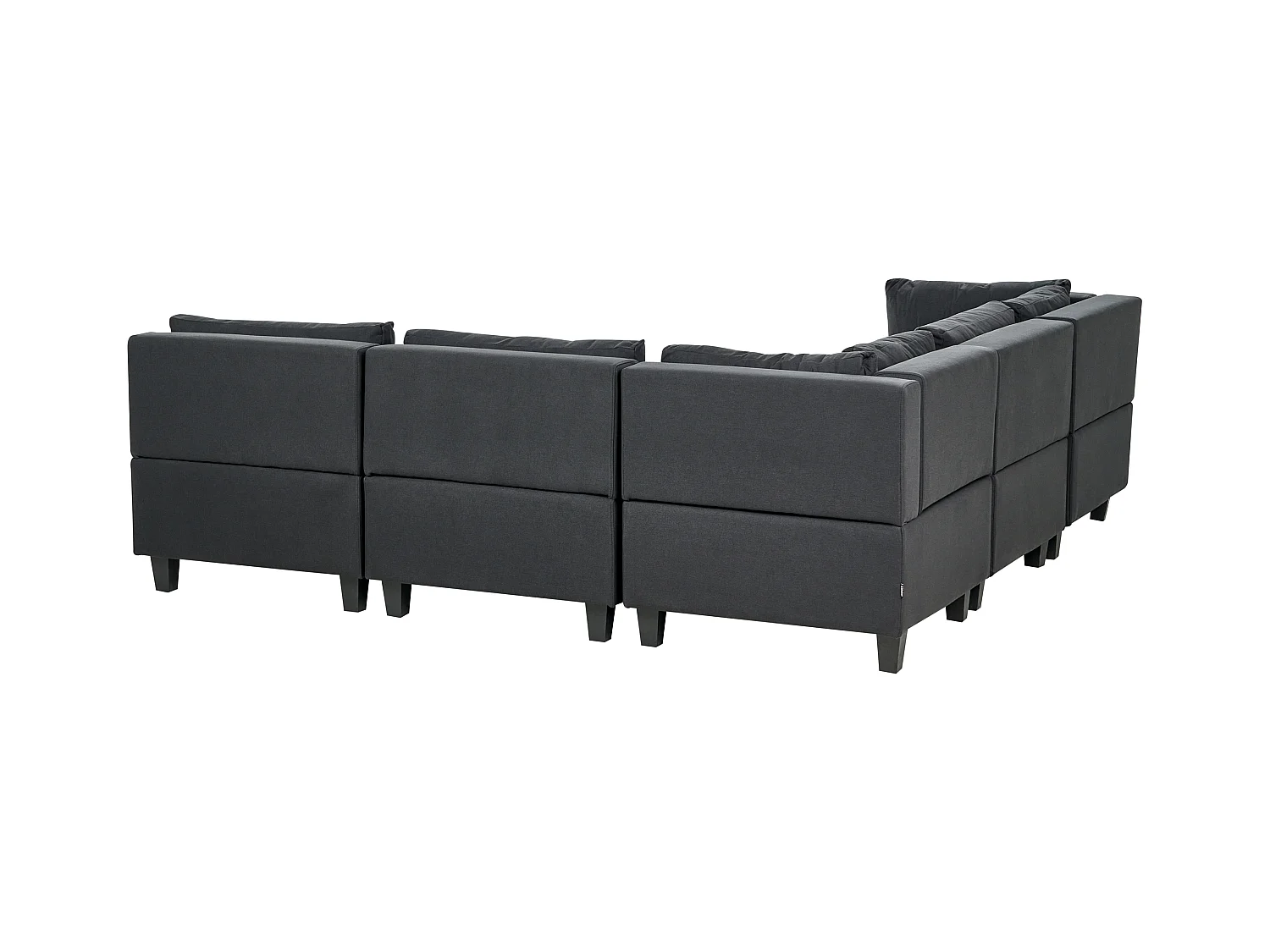 Modul Ecksofa UNSTAD Stoff Schwarz mit Ottomane 5-Sitzer rechtsseitig