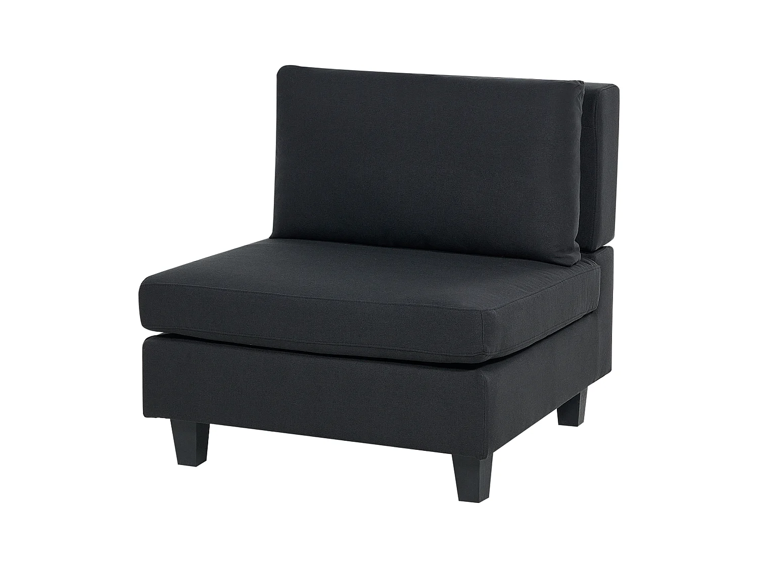 Modul Ecksofa UNSTAD Stoff Schwarz mit Ottomane 5-Sitzer rechtsseitig